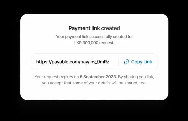 LinkPay instant link generation